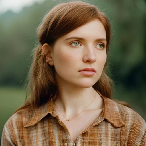 analog style portrait of GITSEllie,, Photo, (sharp focus:1.2), attractive young woman, (beautiful face:1.1), detailed eyes, (smile:0.7), (body freckles:0.9), (medium breasts:0.8), (toned body:1.2), shiny (brown hair:1.1), wearing (sundress:1.2). depth of field. 4K, HDR. by (James C. Christensen:1.2|Jeremy Lipking:1.1).