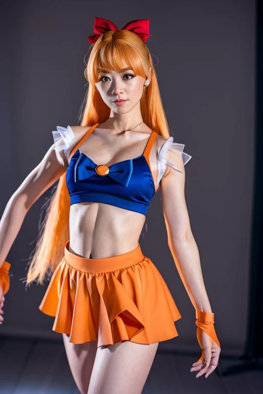 venus1, aino minako, sailor senshi uniform, sailor venus, doing aerobics at the gym, <lora:sailorVenusSailor_v10:1.0> ,
long blond hair, orange skirt, red hairbow, gloves,, (photo, studio lighting, hard light, sony a7, 50 mm, hyperrealistic, big depth of field, matte skin, pores, wrinkles, concept art, colors, hyperdetailed)
