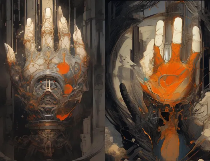 (masterpiece, best quality), intricate details,  <lora:[LoRA] Normal Hand Concept (With dropout & noise version):1>, palm showing, normal hand, weapon, light particles, sword, no humans, simple background, ((front of hand))