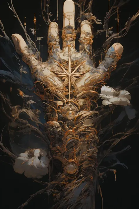 normal hand, robot, no humans, mecha, solo, science fiction, embers
<lora:hand-noise:1>