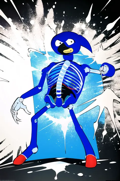 Highly detailed, High Quality, Masterpiece, beautiful, XRay, skeleton, x-ray, ribs, <lora:XRay:1>, solo, 1boy, full body, Sanic, <lora:Char_Sonic_Sonic:0.8>