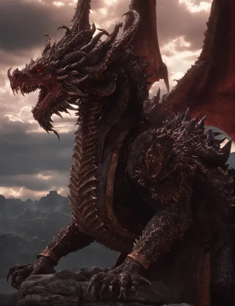 moghxl a demonic dragon,between the clouds above,128K UHD,sharp focus,masterpiece,awardwinning <lora:moghxl:1>,realistic,raw photo,octanne rennder,full body,epic,official art,full armor,cinematic