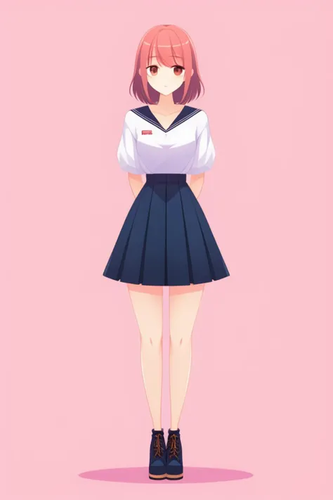 extremely aesthetic, best quality, newest, 1girl, solo, looking at viewer, blush, slight smile, full body, simple background,