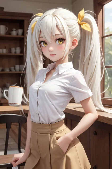 (masterpiece:1.2),best quality,extremely detailed,
BREAK
cute girl,(petite:1.3),solo,shiny skin,small breasts,very long hair,
detailed eyes,perfect anatomy,
cute eyes,(yellow eyes:1.3),(white hair:1.4),twintails,
BREAK
white shirt,brown skirt,
BREAK
cafe,shop,flower,
BREAK
character focus,looking at viewer,
BREAK
<lyco:Add More Details:0.4>