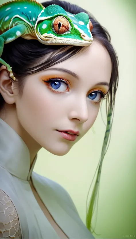 Portrait, underpainting art, Photograph of a Enthralling 1960'S "Karma Chameleon, you come and go.", Spring, stylized by Ettore Tito, Fujifilm XT3, Depth of field 270mm