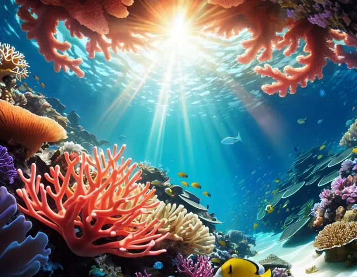 Fractal, detailed Digital painting, majestic, Dutch angle shot of a Coral reef, it is [Retrofuturistic|Chibi], Snowy, deep focus, Surprising, back-light, F/8, Lomography, [stylized by Alexei Harlamoff| (Nina Valetova:1.1) ]