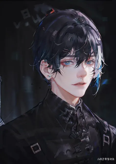 (raw photo:1.4), (photorealistic:1.3),(masterpiece), best quality, highest quality, extremely detailed CG unity 8k wallpaper, detailed and intricate, original,highres, \\ solo,extremely detailed_eyes, fingernails,medium,black hair,short hair,  hair,hairclip, male gothic vampire, piercing eyes, long highlighted hair lies on the shoulders,\\ beautifully detailed background,depth of field,(((Tokyo Ghoul))),jojo pose,Bouncing breasts,1boy,  <lora:Chinese man v1.5:0.6>