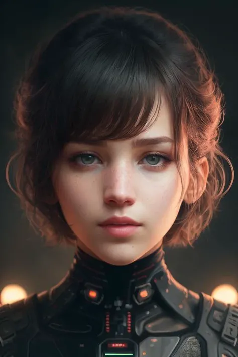 A stunning intricate full color portrait of (smiling 25 years old jennifer lawrence:1) as futuristic neon reflective wear cyberpunk, sci-fi, robot parts, ismail inceoglu dragan bibin hans thoma greg rutkowski alexandros pyromallis nekro rene margitte illustrated, perfect face, (detailed facial features), (sharp), (haselblad)
epic character composition,
by ilya kuvshinov, alessio albi, nina masic,
sharp focus, natural lighting, subsurface scattering, f2, 35mm,
matte skin, pores, wrinkles, hyperdetailed, hyperrealistic,