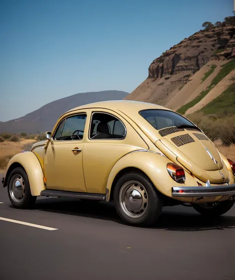 cinematic photo ,<lora:quiron_beetleVW_V1_Lora:0.87> beetleVWQuiron car, realistic, best quality, masterpiece,  cinematic light, sidelighting,     . 35mm photograph, film, bokeh, professional, 4k, highly detailed