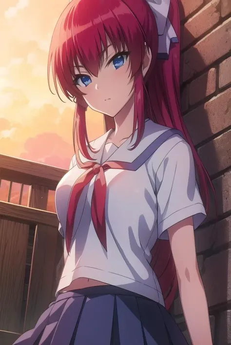 mikotoshiratori, <lyco:mikotoshiratori-lyco-nochekaiser:1>,
mikoto shiratori, long hair, blue eyes, red hair, skirt, ponytail, hair ribbon, ribbon,
BREAK skirt, thighhighs, school uniform, zettai ryouiki, serafuku,
BREAK looking at viewer,
BREAK outdoors,
BREAK <lyco:GoodHands-beta2:1>, (masterpiece:1.2), best quality, high resolution, unity 8k wallpaper, (illustration:0.8), (beautiful detailed eyes:1.6), extremely detailed face, perfect lighting, extremely detailed CG, (perfect hands, perfect anatomy),