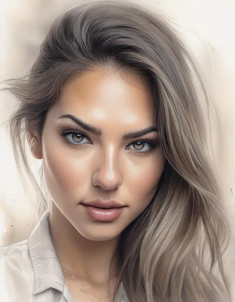 <lora:chrstnhrprgff:1> Professional portrait photo of chrstnhrprgff,, light natural tones , pencil drawing , watercolor drawing, portrait of a woman, detailed eyes, beautiful , highly detailed, soft color tones, soft lighting, detailed lines, sharp, realistic, brush strokes, light hints of paint drips
