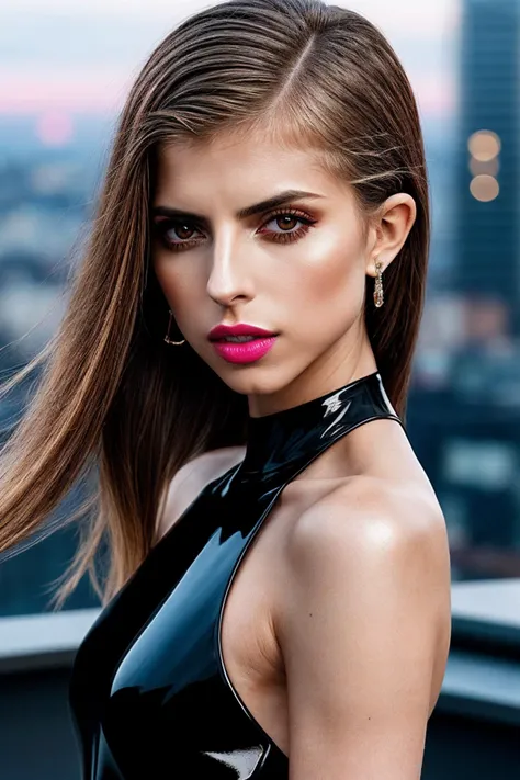 EmelieC_SoloTI_v1,
(modern photo, A sleek black jumpsuit, paired with statement jewelry, for a chic and sophisticated look:1.1), closeup portrait, 85mm, (digital, high-definition, vibrant colors, crisp atmosphere:1.3), ((A rooftop terrace at dusk, with city lights twinkling in the background:1.2)), piercing eyes, (glossy lips), (confident), (fashion editorial shot:1.3),
<lora:add_detail:0.6>