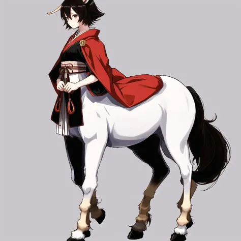 <lora:centaur_centaur-1--centaur-2_centaur-3--retro_ham_avas_jun_rifl--08-02:1.2>,
(centaur, taur, centauroid:1.2),
full body,
10s, androgynous, animal, animal on shoulder, cape, fox, japanese clothes, profile, upper body