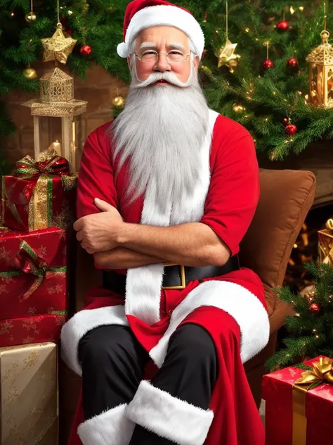 santa clause,realistic,in nature,beard,
