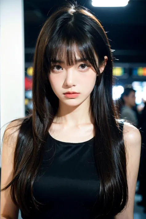 hard candy, angry face, (green eyes:0.5), ((dark scene, soft lighting:1.3)), long hair with bangs, glossy lips, retro outfit,
busy metro station, ((polaroid photo))