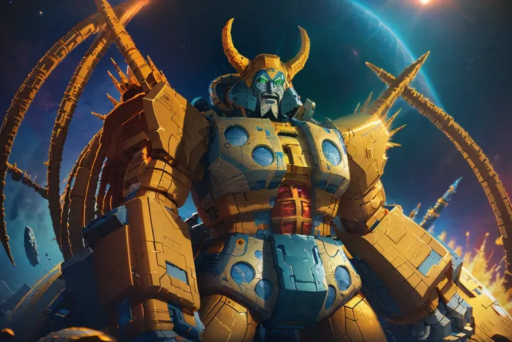 <lora:Unicron:1>Unicron standing ongiant metal cybernetic planet, arms crossed, high detail, photorealistic, hdr, high contrast