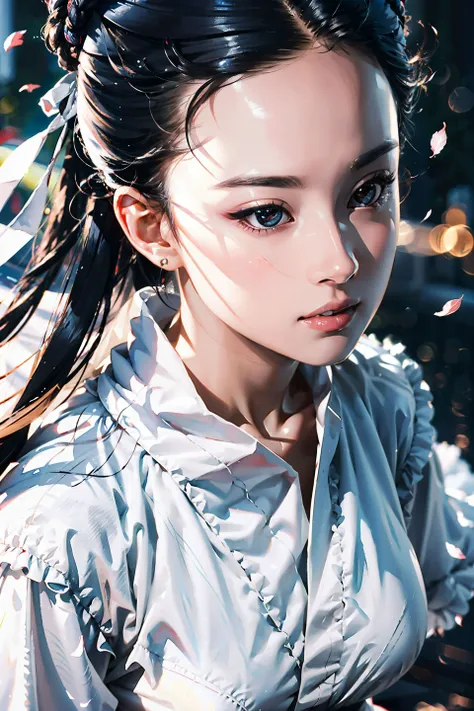 <(best quality, extremery best quality, masterpiece:1.5), (realistic, intricate details:1.2), (photorealistic:1.4), (extremely intricate:1.2), highres, ultra highres, ultra-detailed, absurdres, incredibly absurdres, extremely detailed, high quality, high resolution, hyperrealistic, ultra-realistic, hyper-detailed, top quality, best, fine detail, massive detail, Highly detailed, extreme detailed, highest detailed, high-res, absolutely resolution, reflection, (refraction:1.4)>, BREAK, 1girl, solo, looking at viewer, flat bangs, (young cute beautiful 18-year-old girl:1.1), 3d face, beautiful girl, Beautiful face, pretty, girlface, kpop idol, supermodel, stunning innocent symmetry face, (hand of Guido Daniele), perfect body, medium breast, slim waist, slim legs, (high detailed skin:1.2), glowing eyes, goddess, natural skin texture, shiny skin, White skin, Beautiful detailed face, detailed face, real skin texture, cute delicate face, finely detailed face, golden ratio, golden ratio face, expressive eyes, perfect face, perfect skin, flawless face, clear face, shiny hair, pale skin, Proper body proportion, perfect anatomy, realistic skin texture, luscious lips, glossy lips, natural makeup, beautiful bright pupils, slender figure, intricate eyes, detailed pupils, detailed face and eyes, longeyelashes, blush, good hand, perfect hands, pretty face, beautiful female bodies, finely detailed skin, oily shiny skin, BREAK, (((((in summer, sun, sky, flower sea, in a meadow, (waterfall:1.2), ((watercolor)), available light, ((breeze)), flying splashes, flying petals, (detailed light) , feather, leaves, nature, (sunlight), river, (forest), (bloom), bloom effect, detailed beautiful grassland with petal, flower, butterfly, smile, petal, (((surrounded by heavy floating petal flow))), flowers, (Behind her stood a three-meter-tall eagle:1.3), very long hair, volumetric fog, (fly:1.3), (white energy light emanates from the body:1.4), (Luminescent Particles:1.4), wind, ((full body)), (black hair:1.3), (white hanfu, white hair ribbon, white theme:1.4), beautiful lighting, colorful refraction, Rembrandt lighting, Cinematic, pixel art, game art, key visual, surreal, PBR Texturing, Anisotropic Filtering, Maximum Clarity And Sharpness, Albedo And Specular Maps, Multi-Layered Textures, Surface Shading, Sub-Pixel Convolution, Sub-Pixel Convolution, Accurate Simulation Of Light-Material Interaction)))), BREAK, <blurry foreground, broad light, volumetric light effect, matte painting, perfectly defined features, volumetric lighting, Tone Mapping, Lumen Reflections, Global illumination, Ray Tracing, Screen Space Global Illumination, Accent Lighting, 32k, Natural Lighting, volumetric, cinematic masterpiece, Rule of thirds, high dynamic range, Multi-exposure HDR capture, cinematic render, game cg cinematic, atmospheric perspective, scene, epic dynamic frame, motion blur, ((cinematic look, Film look)), rim light, 4k textures, adobe lightroom, photolab, insane details, hyperdetailed, exposure blend, professional color grading, professional color correction, aerial perspective, particles and dust in beams of light, cinematic scene, dynamic lighting, sharp details, lomography, soft focus, light leaks, bold hues, atmospheric depth, (explosive light and shadow:1.2), aesthetics, intricate designs, ultra realistic digital art, (zentangle, mandala, tangle, entangle), (fractal art), elegant, vivid colours, floating particles, particles, dramatic, epic, (ink drawing, oil painting detailed), (dramatic lighting:1.2), (eye focus, face focus, character focus, close-up face:1.3), (dutch angle, cowboy shot:1.1), RAW, huge filesize, extremery detailed CG, Photo, 8k uhd, cinematic atmosphere, trending on artstation, award-winning glamour photograph, highly detailed photo, official art, beautiful and aesthetic, unity 8k wallpaper, beautiful, highly detailed CG illustration, best illustration, intricate, Amazing, emotional, analog, painting, digital painting, concept art, Oil Painting, illustration, Classical art, Renaissance, Romanticism, Neoclassicism, Color Palette, depth and contrast, Vibrant colors, saturated, rich saturation, color harmony, vivid palette, concept-art, design style, detail character, concept render, colorful, analog photography, dreamy atmosphere, specular highlights, atmospheric lighting, (dynamic angle, dynamic pose :1.3), (shiny, clothes reflecting light, lens flare, bloom effect, light particle, lens glare:1.3), realistic lighting, cinematic light, (cinematic lighting), light in the face, soft lighting, saturated colors, detailed background, sharp focus, 8k high definition, perspective, Master Composition, roughness, post-processing, soft shadows, realistic shadows, ambient occlusion, ray-tracing, subsurface scattering, photon mapping, physically-based rendering, octane rendering, unreal engine 5, ue5 rendering, Adobe After FX, dslr, RTX, Best character details, radiosity, sharp, antialiased, RAW photo, HDR, 8k, 4k, (((Photographed by Roger Deakins, using a RED Monstro 8K VV camera and a series of high-end lenses))), ((Hasselblad photography)), (film grain:1.4), Kodak portra 400, ((Fujifilm X-T5)), professional photograph, depth of field, caustics, Broad lighting, diffuse lighting, rim lighting, two tone lighting, textile details, visible pores, high resolution scan, professionally color graded, photographic reality, automatic white balance, best lighting, detailed shadow, high contrast, strong light and shadow>, (PureErosFace_V1:0.5), (ulzzang-6500:0.5), <lora:epiNoiseoffset_v3:0.1>, (kbxll:0.6), <lora:Velvia1:0.1>, <lora:xiaolongnv_cosplay_v1:0.8>,