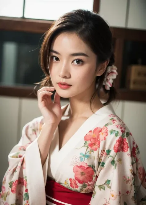RAW photo, nsfw, a portrait of 1girl, collarbone, (floral_print, japanese_clothes, kimono:1.3), lips, looking_at_viewer, realistic, red_lips, (sitting, wariza:1.2), solo, striped, striped_kimono, traditional_media, white skin, ( white twintails hair:1.28), cowboy shot, in the japanese room, tatami, shoji, fusuma,
NaturalHand2-3500, natural skin texture, hyperrealism, hdr, hyperdetailed, RAW photo, photorealistic, best quality, highres, realistic, 8k, caustics, dynamic light, beautiful and delicate lips, delicate fingers, detailed pupil, real human skin,