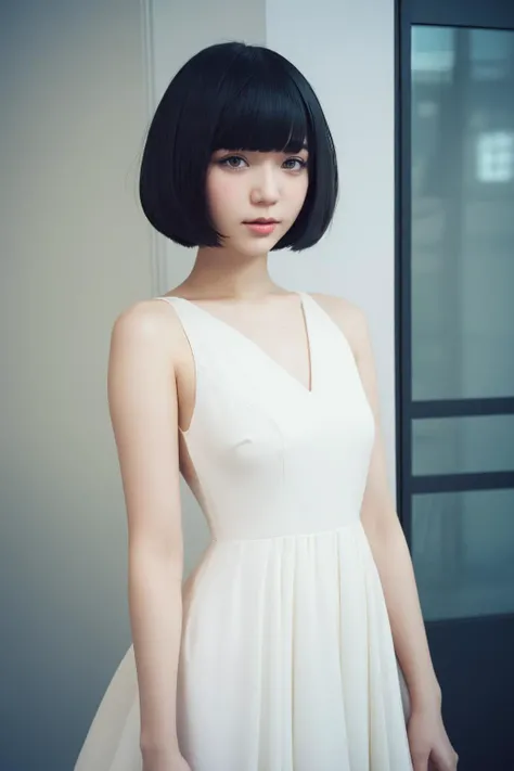 1 beautiful female,
bobcut, fashion dress
Ilya Kuvshinov