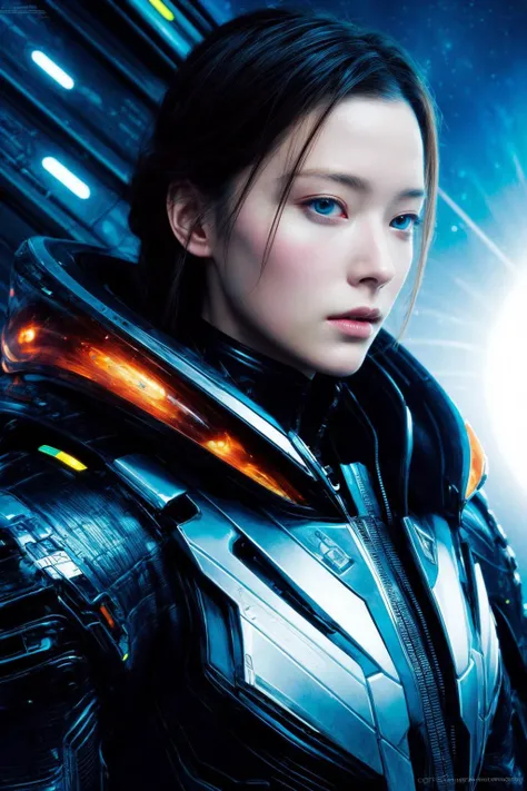1 woman, beautiful, sharp, detailed face, realistic
, black jacket, , sun, upper body, space ship
future, sci-fi, colorful Stephan Martiniere
(masterpiece, best quality:1.3), <lora:add_detail:1>