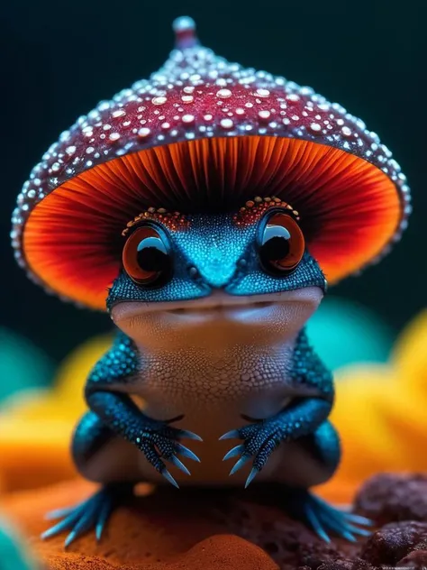 An exquisite macro photograph by Mika Asai, inspired by Giuseppe Arcimboldo, showcasing a tiny, jovial Daifierite Echinodermata. This colorful and enigmatic creature is illuminated by chiaroscuro, rim lighting, and dappled light, appearing in the fantastical alien world of Zaphod Beeblebrox. The Daifierite dwells in the canopies and jellywhatzit shneebleton, harvesting snazzjuice (spores and floating snazzjuice) for sustenance. The background reveals a hyper-advanced alien city bathed in crimson red, lemon yellow, turquoise blue, and terracotta brown tones, captured in ultra-detailed 8K UHD. Post apocalyptic , Android , Robot , Futuristic image , Cyberpunk city, Utopia, Cyborg , 8k white, photogenic, mysterious, tranquil, grotesque, by Liu Ye, David Welker, by Adi Granov, (professional, intricate details, masterpiece, best Dark Fantasy Art, dark, moody, dark fantasy style, highly professional and detailed, , Linen and Nickel Gray hue, fine art with subtle redshift rendering, 8k <lora:more_details:1> <lora:saika___v3:1>