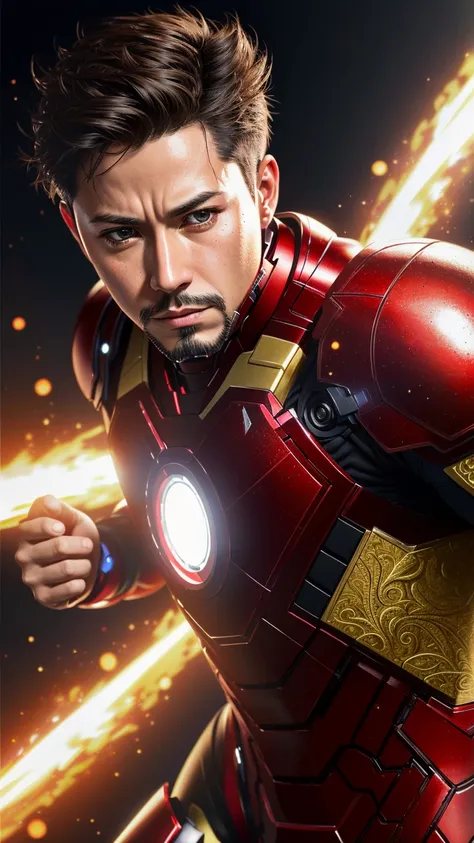 (masterpiece), (best quality), (hyper realistic:1.6),(photorealistic:1.3),(intricate details:1.37), high contrast and dynamic pose, in the style of Ross Tran,
Ironman shot energy from hands in action shot, wearing a impossible armor, kaleidoscope <lora:kaleidoscope_background_v1.1.2:0.8>,