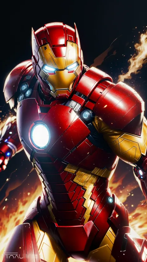 (masterpiece), (best quality), (hyper realistic:1.4),(photorealistic:1.3),(intricate details:1.35), high contrast and dynamic pose, in the style of Ross Tran,
Ironman in action shot, wearing a impossible armor, kaleidoscope <lora:kaleidoscope_background_v1.1.2:0.8>,