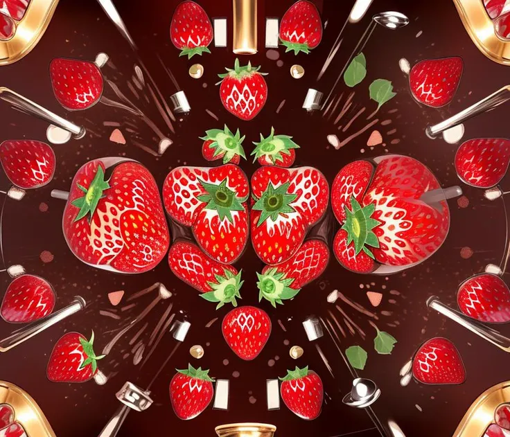 <lora:kaleidoscope_background_v2:0.4> kaleidoscope background, ( chocolate strawberry | long spout teapot ), mustang, spaghetti, phone booth