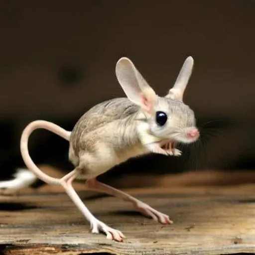 <lora:long-eared_jerboa_v1:0.7>, looking at viewer, standing, tail, full body, from side, looking to the side, grey eyes, no humans, animal, traditional media, claws, realistic, tail raised, animal focus, white fur, mouse, Long-eared Jerboa, LEJB