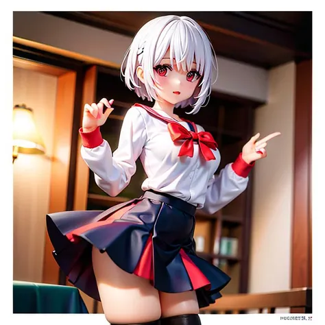 (masterpiece), 1girl, hikaripq2, school uniform, red eyes, short hair, white hair, pantyhose, pasture <lora:zs_Hikari:0.7>