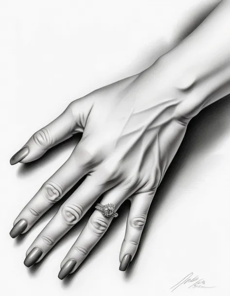 an elegant hand, illustration, charcoal 8k, high quality, masterpiece, best quality, beautiful, perfect