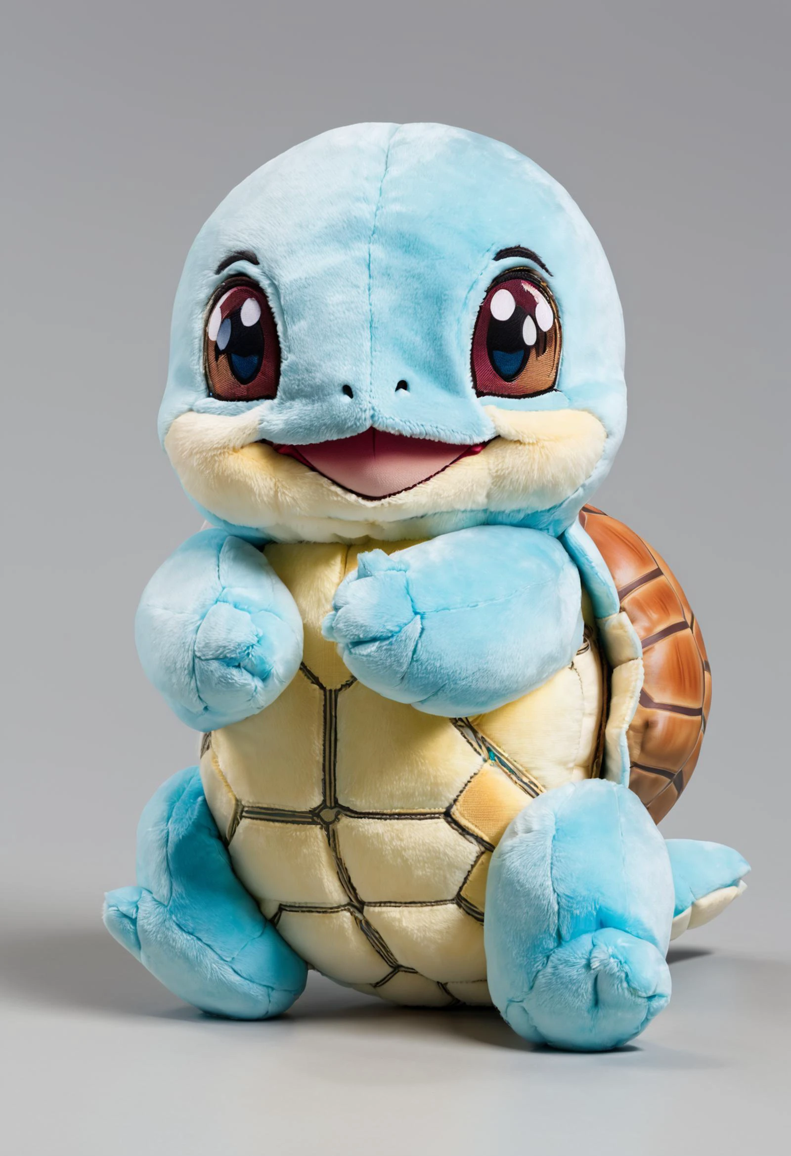 score_9, score_8_up, score_7_up, score_6_up, score_5_up, score_4_up <lora:woafu_plushify_sdxl_v02:1> single, plushify, character stuffed toy, chibi, adorable Squirtle, extremely detailed, realistic, simple background, fluffy, 8k, masterpiece,
