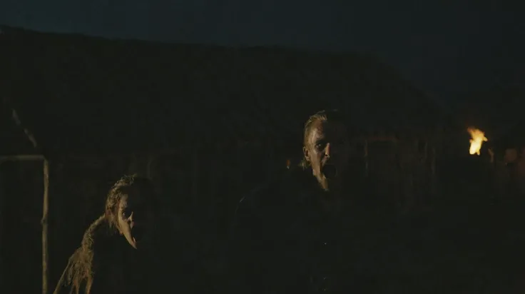 Film Grain, FilmGrainAF, scene from vikings, outdoors, close-up, yelling, night, burned huts, eerier, dramatic lighting, dark atmosphere <lora:add-detail-xl:2.0> <lora:FilmGrainRedmond-FilmGrain-FilmGrainAF:1>