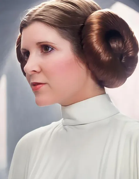 breathtaking nicest (fullbody:1.2) illustration of young Princess Leia skswoman, by Albert Lynch, 1girl, armored, brown hair, white dress, blurry, lips, depth of field, blurry background (lonely:1.2) lonely frozen planet, portrait, realistic, nose, professional, 4k, highly detailed <lora:Princess Leia:0.8> . award-winning, professional, highly detailed
