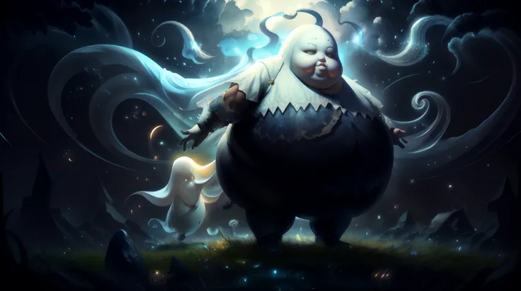 (masterpiece, best quality, fullscreen), [(full body:1.1)::0.7] portrait (photo of a fat ghostly [magical being:ghost:0.2]:1.5), aether energy, <lora:EYES Solid-10:0.6> (solid eyes, colored sclera:1), (ethereal Flashing ghostly Skin texture:1.2), (humanoid body with humanoid head:1.2), Snake Teeth, (embedding:ghst-3000:0.2), <lora:EFFECT glowwave:0.4> (glowwave:1.3), <lora:MONSTER CuteCreatures:0.3> (Cu73Cre4ture:1.3), (solid light white ink clouds Convection around:1.1), ,<lora:BACKGROUND Fluorescent_Hued_Floating_Dungeon.safetensors:0.3>, (pure white global tone:1.2), <lora:BACKGROUND duobackground.safetensors:0.3> (fantasy:1.3), (Foggy lighting:1.3), , (look at the viewer:0.9), , , (Full body Shot, Shallow Focus Shot, Low Angle Shot:[1.2:0.5:0.1]), <lora:LIGHT nLoRA:0.4> dark theme, <lora:LIGHT epi_noiseoffset2:0.2>, <lora:QUALITY kkw-better-v1.0a:0.6>, <lora:QUALITY image enhancer medium_v1:0.5>, <lora:BACKGROUND booscapes_v2:0.2>, heavily detailed, gloomy, haunting, magical, (asymmetric composition:1.6), (sharp focus), <lora:EFFECT Magic card fakemtg_label:1> fakemtg, <lora:BUILDING German_architecture_last:0.6>, (no humans), (), tremely clean, interior0.5, octane render, maya render, unreal engine, trending on artstation, depth map, HDR, trending on deviantart, behance HD, mixed media on DeviantArt, highly detailed, 8K HDR, octane render, 4K UHD, polished, beautiful, elegant, delicate, art by Alexander Jansson, by RHADS, Makoto Shinkai and Lois van baarle, ilya kuvshinov, rossdraws, Warhammer 40K!!