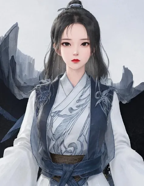 solo,((photo realistic,realistic shadows,)),((ultra-detailed)),extremely detailed cg 8k wallpaper,extremely delicate and beautiful,overexposure,highly detailed,cinematic lighting,cinematic highlight hair,(best quality),((masterpiece)),1girl,black eyes,black hair,sitting,simple background,white background,hanfu,upper_body,shenxiang,<lora:chengxiaoCC:0.2>,<lora:Gini_S2:0.4>,<lora:liuyifei:0.3>,<lora:shenxiang-000008:0.8>,<lora:ggbh-000012:0.2>,