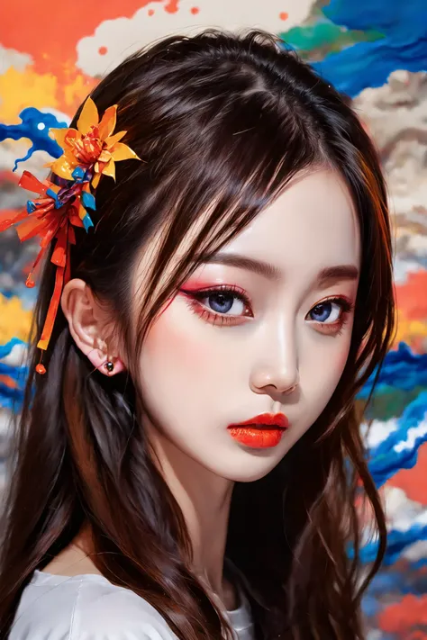 Colorful, multiple colors, intricate detail, splash screen, photorealistic, intricately detailed fluid gouache painting, calligraphy, acrylic, watercolor art,
masterpiece, best quality, 1girl, <lora:kwFemale_Beta40-SDXL_v1:1>, chinese,waifu
