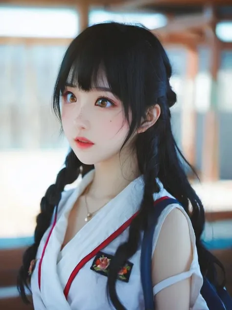 beautiful age 18 girl, (anime screencap), black hair, freckles, sexy, beautiful, dslr, 8k, 4k, natural skin, textured skin, pixiv, depth of field, cinematic compotision, best lighting,
