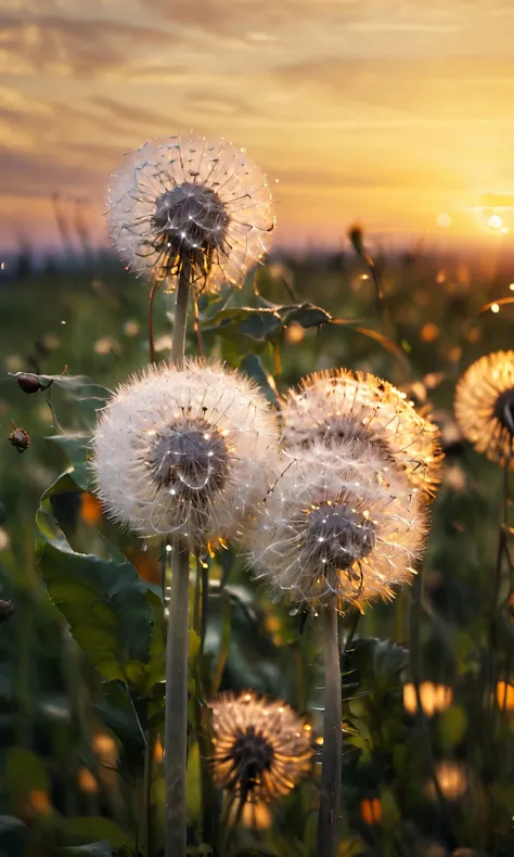 "dandelions and a glorious sunset, by photographer Lee Jeffries nikon d850 film stock photograph 4 kodak portra 400 camera f1.6 lens rich colors hyper realistic lifelike texture dramatic lighting unrealengine trending on artstation cinestill 800,
<lora:xl_more_art-full-beta1:0.95>