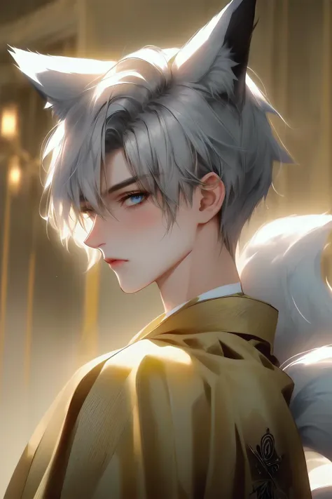 illustration,stunningly beautiful,[gold theme: crimson theme:0.5],(beautiful and aesthetic:1.2),(spread multiple fox tails:1.3),
(extremely huge fluffy fox tail:1.3),(kyuubi:1.4),(1boy:1.4),(GS-Boyish:1.3),male,fox,masculine,fox_ears,
silver hair,shiny hair,expressionless,detailed and beautiful face,glaring eyes,extremely detailed and beautiful eyes,ai is sb,in the style of vibrant,best illumination,best shadow,finely detailed,(chinese deity, holy, godness),
fog,smoke,chiaroscuro,<lora:add_detail:0.75>,<lora:DreamArtV1.3:0.3>,, (((masterpiece, best quality, top quality, highres, ultra-detailed)))