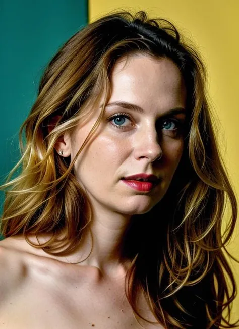close up portrait of sks woman , by Flora Borsi, style by Flora Borsi, bold, bright colours, ((Flora Borsi)), by Annie Leibovitz, <lora:lora-small-anne-dudek-v1:1>