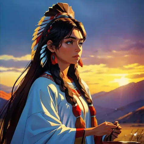 beautiful native american woman, (8k, best quality, masterpiece, photograph, highly detailed:1.1)