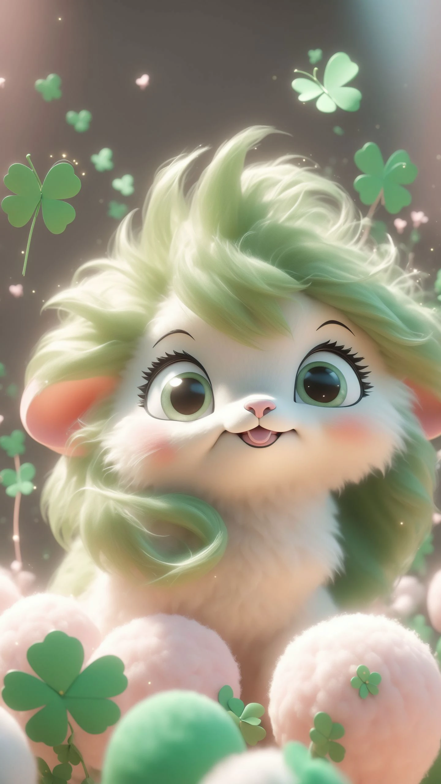 cutest tiny fantasy animal, with sprouting pastel red hair, line art, ultra hd, japanese anime artist drawn, dlsr, dream animal cute eyes, celebrating st patriks day, trending on artstation, cotton candy, octane render, cinematic, <lora:add-detail-xl:0.8> <lora:Stardust-XL:0.8> <lora:XDetail_light:0.8>