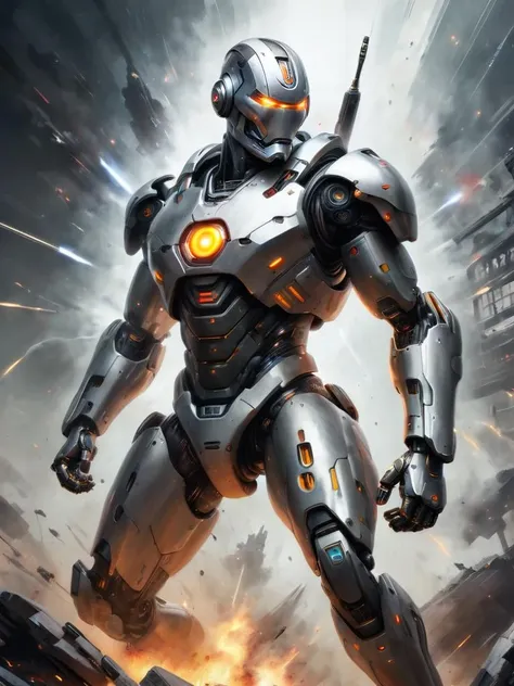 painting of attacking cyborg,  <lora:Stardust-XL:0.7>,  extremely high-resolution details and background,  fine texture, incredibly lifelike