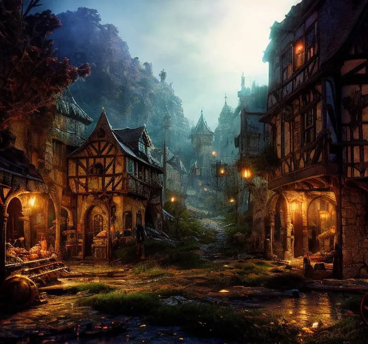 (masterpiece:1.2), (best quality,:1.2), 8k, HDR, ultra detailed, ((photorealistic)), perfect anatomy, professional light, cinematic lighting, fashion photography, ambient lighting,<lora:detail_slider_v4:3>, a realistic medieval fantasy town, daytime, sunlight, grim mood, (DarkFantasy:0.2), <lora:FantasySettlement-10:1>, epiCPhoto