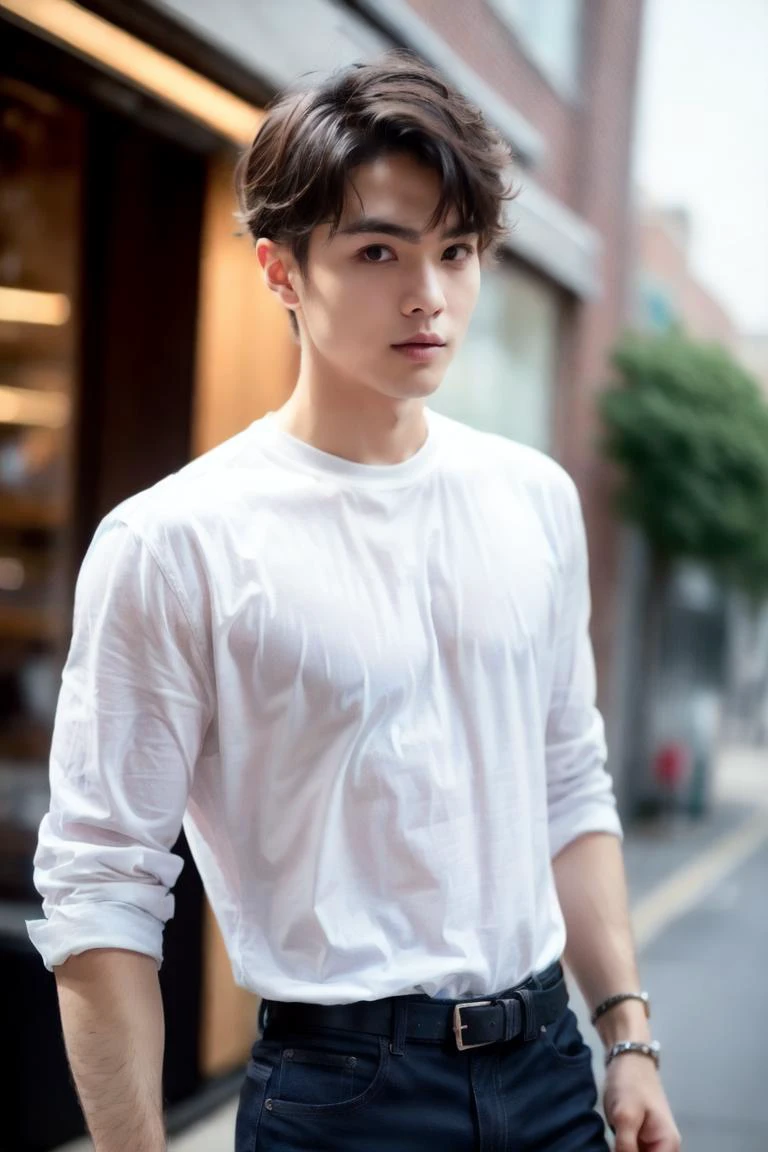 masterpiece, best quality, UHD, 8K, realistic, (photorealistic), (extremely Highly detailed photo:1.2), detailed eyes, detailed eyebrows, balanced eyes, (milky white skin),
1boy, looking at viewer, short hair, upper body, cowboy shot,
outdoors, street, shop,
<lora:add_detail:1><lyco:husbandoLocon_v33:0.3> <lyco:gayboy-000005:0.7>