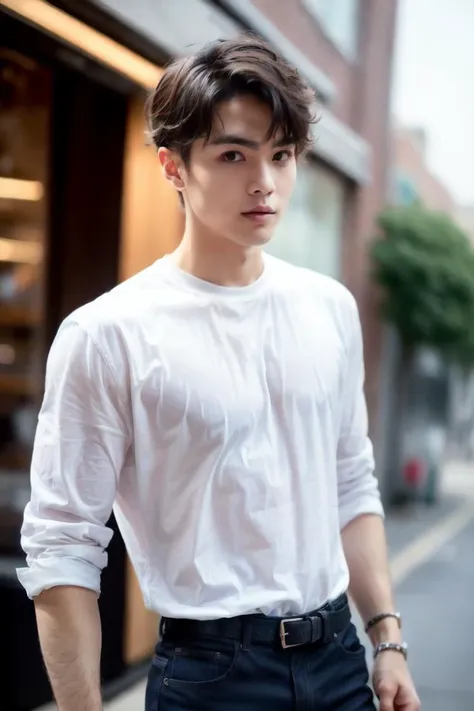 masterpiece, best quality, UHD, 8K, realistic, (photorealistic), (extremely Highly detailed photo:1.2), detailed eyes, detailed eyebrows, balanced eyes, (milky white skin),
1boy, looking at viewer, short hair, upper body, cowboy shot,
outdoors, street, shop,
<lora:add_detail:1><lyco:husbandoLocon_v33:0.3>  <lyco:gayboy-000005:0.7>