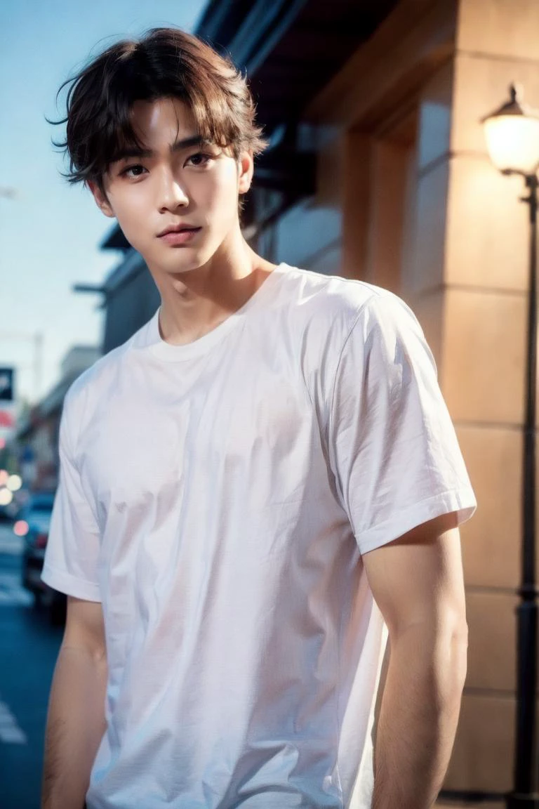 masterpiece, best quality, UHD, 8K, realistic, (photorealistic), (extremely Highly detailed photo:1.2), detailed eyes, detailed eyebrows, balanced eyes, (milky white skin),
1boy, looking at viewer, short hair, upper body, cowboy shot,
outdoors, street, shop,
<lora:add_detail:1><lyco:husbandoLocon_v33:0.3> <lyco:gayboy-000005:0.7>