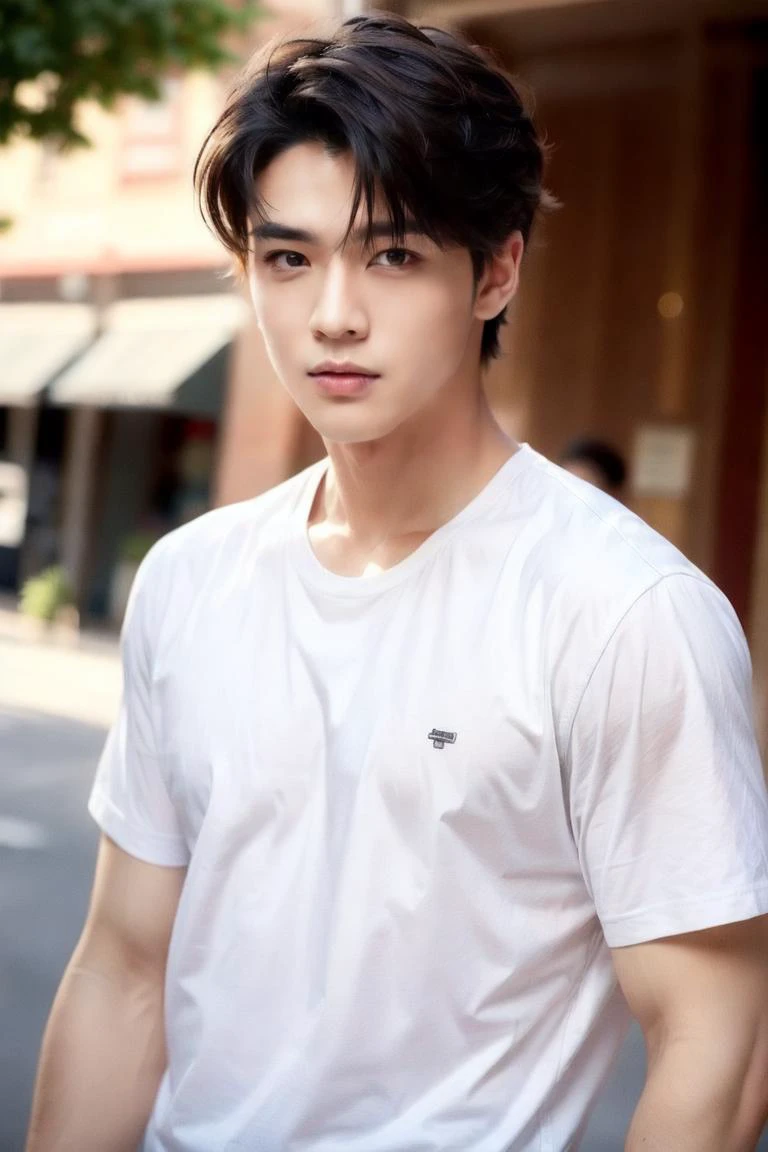masterpiece, best quality, UHD, 8K, realistic, (photorealistic), (extremely Highly detailed photo:1.2), detailed eyes, detailed eyebrows, balanced eyes, (milky white skin),
1boy, looking at viewer, short hair, upper body, cowboy shot,
outdoors, street, shop,
<lora:add_detail:1><lyco:husbandoLocon_v33:0.3> <lyco:gayboy-000005:0.7>
