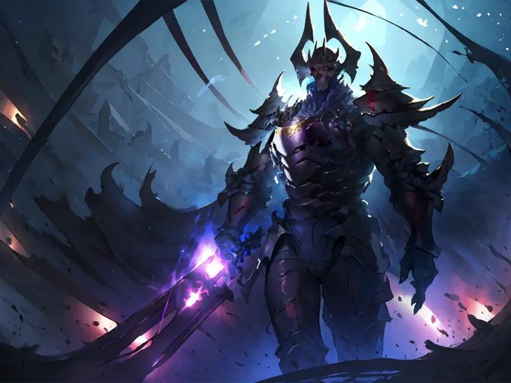 Highly detailed, High Quality, Masterpiece, beautiful, <lora:Aatrox-03:1.0> GodKing, glowing eyes, 1boy, solo, MenacingJojo, text, <lora:MenacingJojo:0.7>